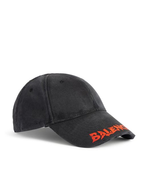 Balenciaga Gray Cotton Drill Logo Hat for men