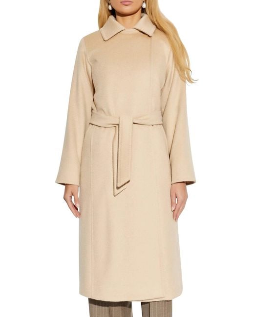 Max Mara Natural Riccio Camel Coat With Belt