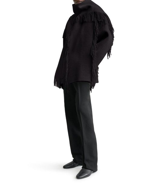 Totême  Blue Jacket With Fringed Scarf