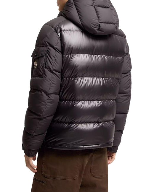 Piumino corto maya con cappuccio di Moncler in Gray da Uomo