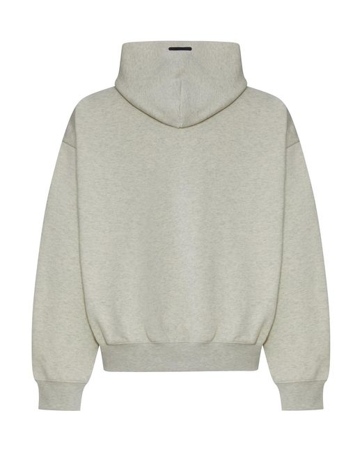 Fear Of God Gray Cotton Blend Hoodie With Logo for men