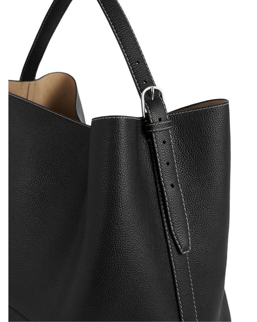 Totême Black Belted Tote Bag