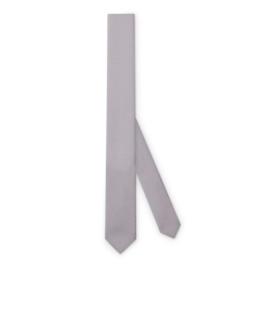 Gucci Gray Silk Tie With Crepe Effect for men