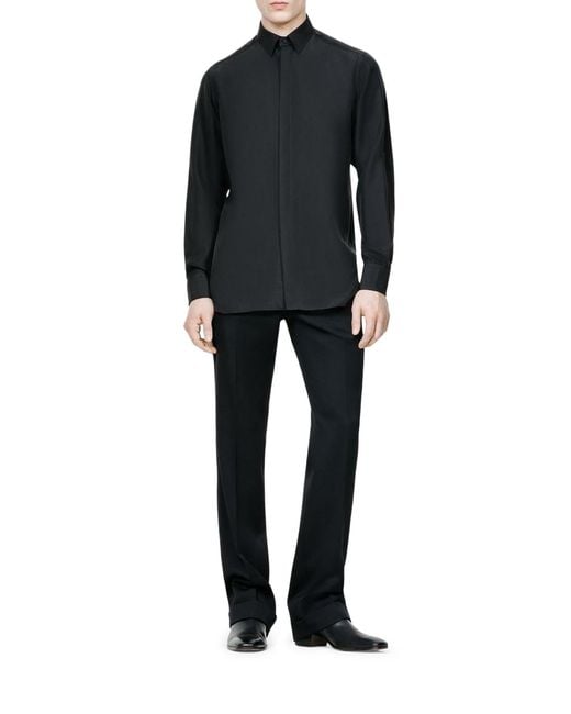 Tom Ford Blue Silk Charmeuse Shirt for men