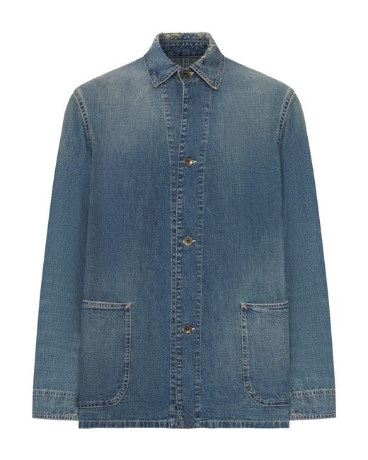 Maison Margiela Blue Denim Caban Jacket for men
