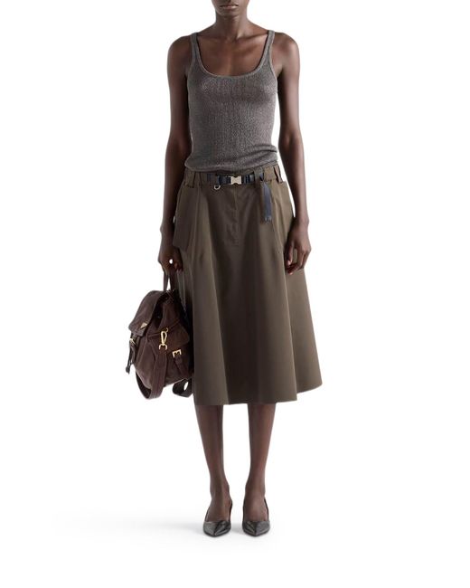 Prada Gray Technical Fabric Circle Skirt