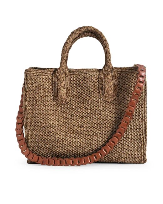 IBELIV Brown Rary Tea Raffia Bag