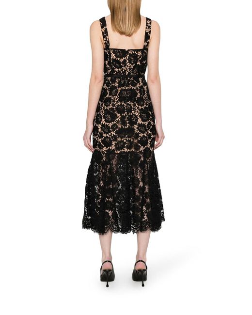 Self-Portrait Black Midi Dresses