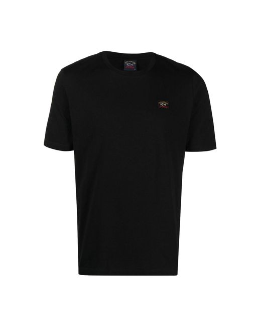 T-shirt con patch logo di Paul & Shark in Black da Uomo