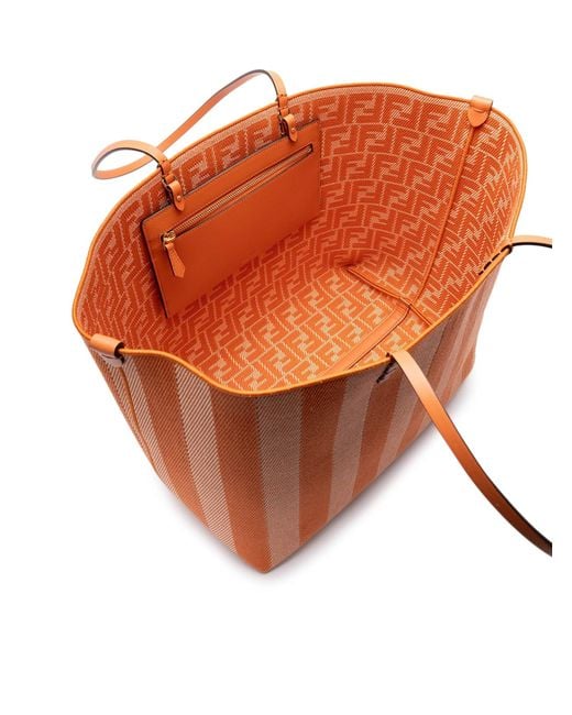 Fendi Orange Reversible Roll Large Shopper