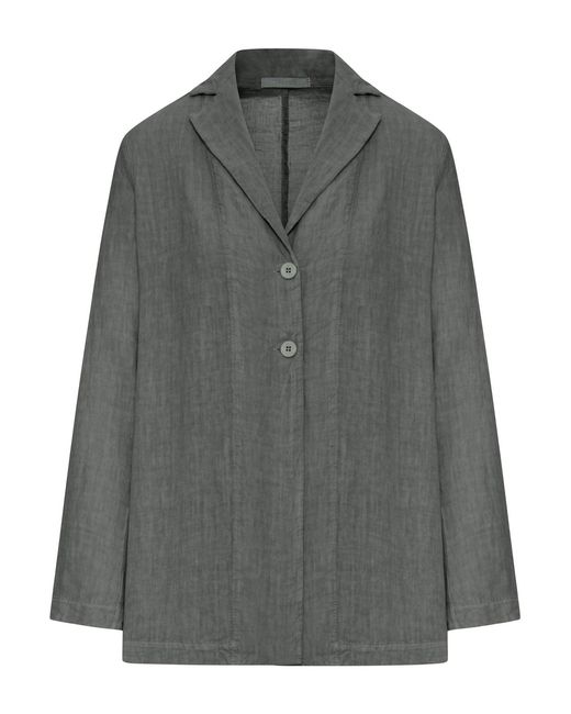 Transit Gray Single-breasted Linen Jacket
