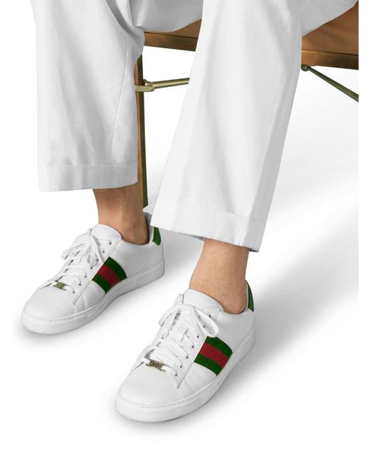 Sneaker Con Nastro Web di Gucci in White da Uomo