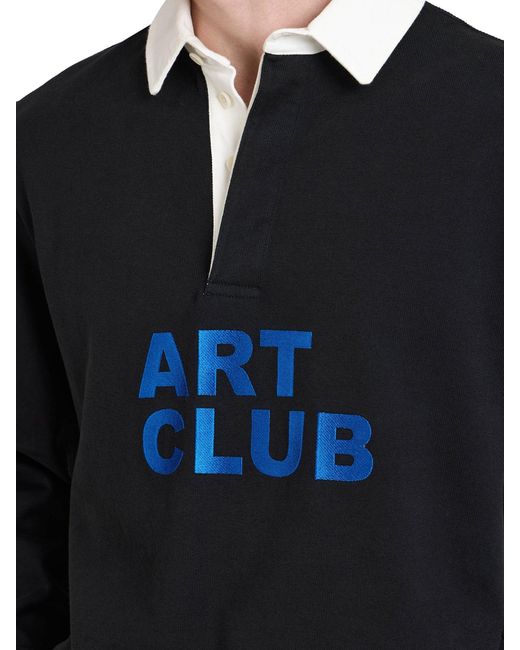 J.W. Anderson Blue J.W.Anderson "Art Club" Rugby Polo Shirt for men