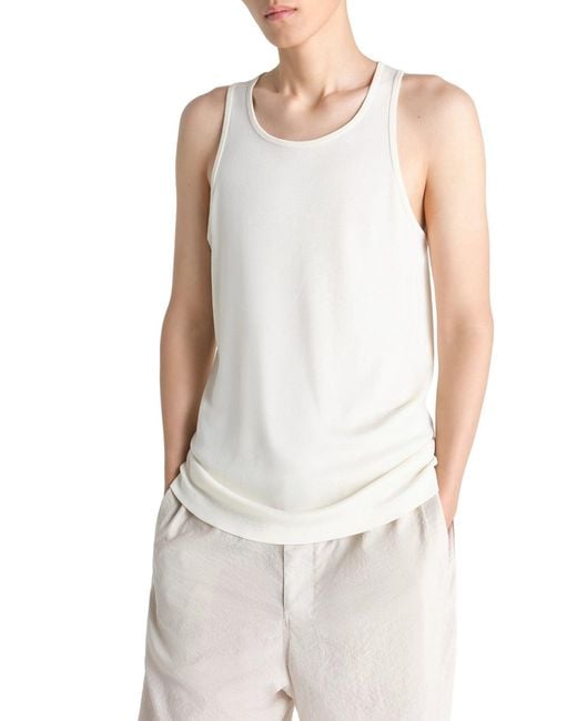 Lemaire White Cotton Tank Top for men