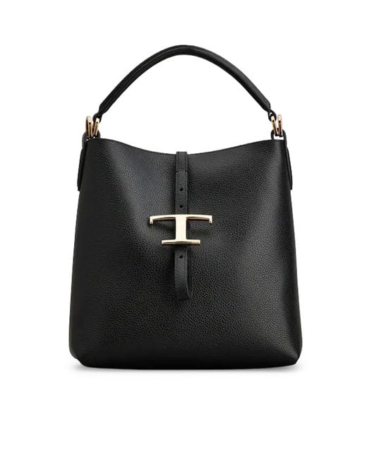 Tod's Black Bucket Bag T Timeless