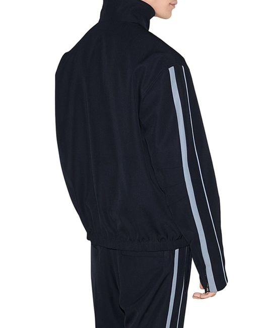 Gucci Blue Wool Twill Embroidered Jacket for men