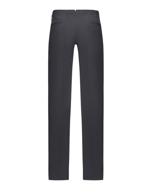 Incotex Blue Slim Fit Tailored Cotton Trousers for men