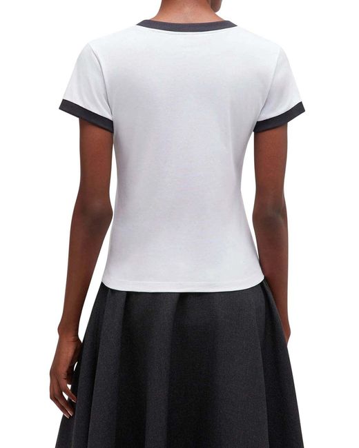 Ganni White Short-Sleeved T-Shirt With Print