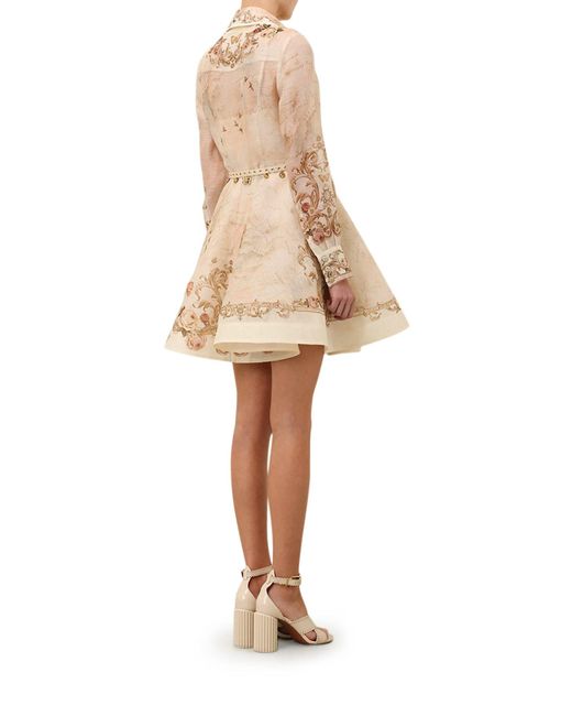 Mini abito con bottoni memento di Zimmermann in Natural