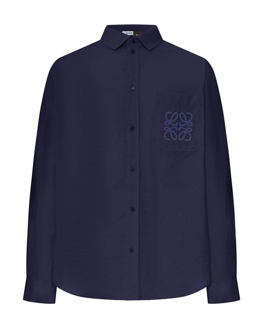 Loewe Blue X Paula's Ibiza Long-Sleeved Textured Poplin Shirt for men