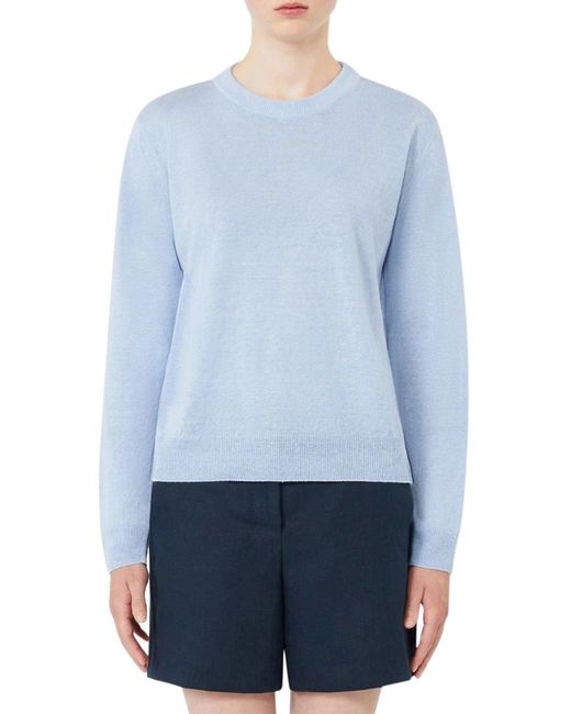 Max Mara Blue Crew Neck Sweater