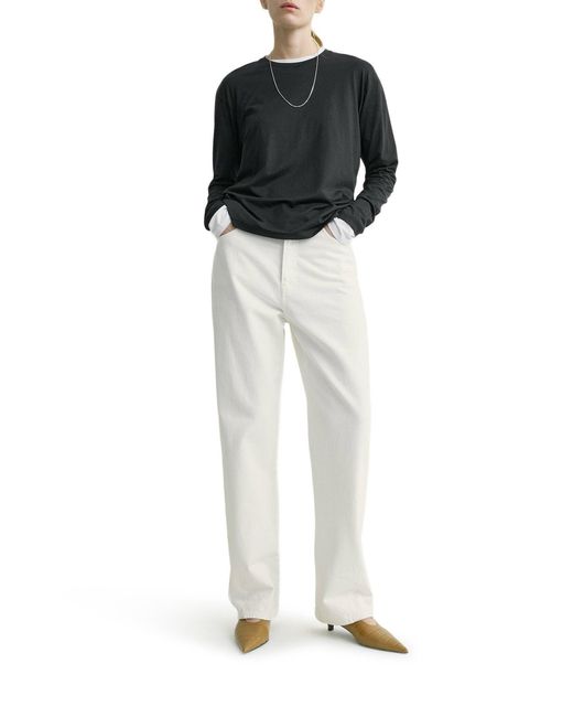Totême  Blue Long-Sleeved Cotton T-Shirt