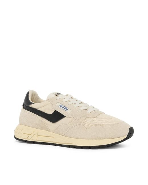 Autry White Reelwind Suede And Mesh Sneakers for men