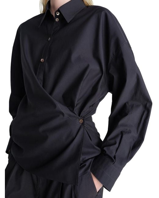 Lemaire Blue Twisted Cotton Shirt