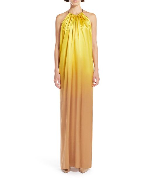 Abito in raso di seta sfumato di Max Mara in Metallic