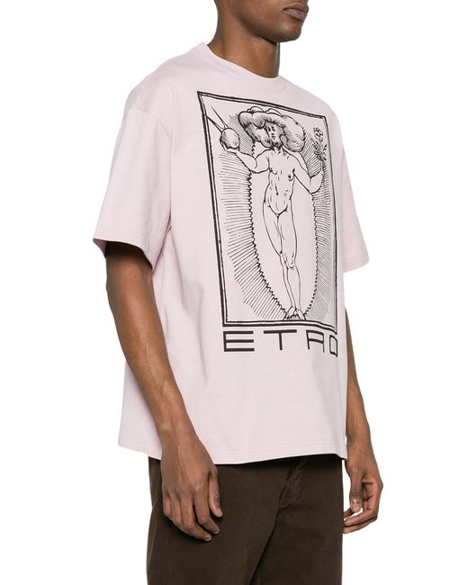 T-shirt con stampa di illustrazioni di Etro in White da Uomo