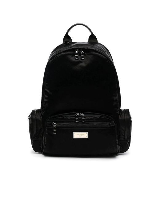 Dolce & Gabbana Black Logo-plaque Backpack for men