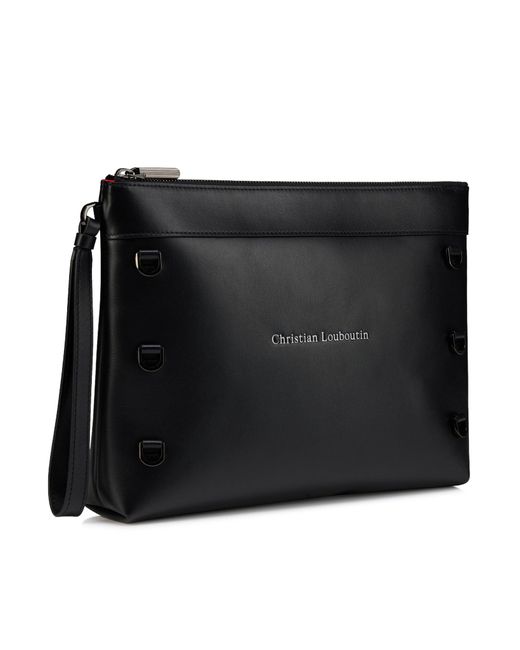 Pochette kosmica in pelle di vitello liscia di Christian Louboutin in Black da Uomo