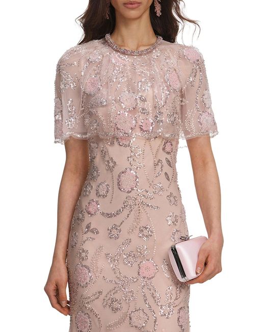 Self-Portrait Pink Satin Clutch With Jewel Details