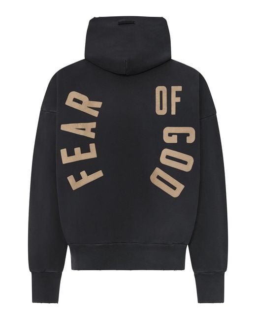 Fear Of God Black Classic Cotton Hoodie With Front Pocket for men