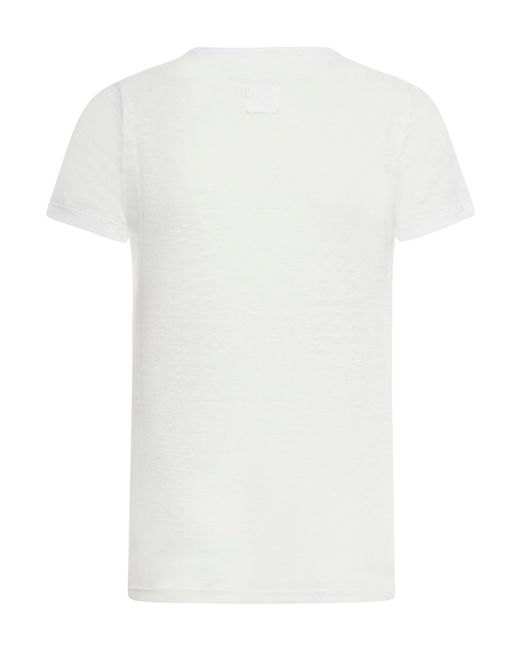120% Lino White Short Sleeve Women Tshirt