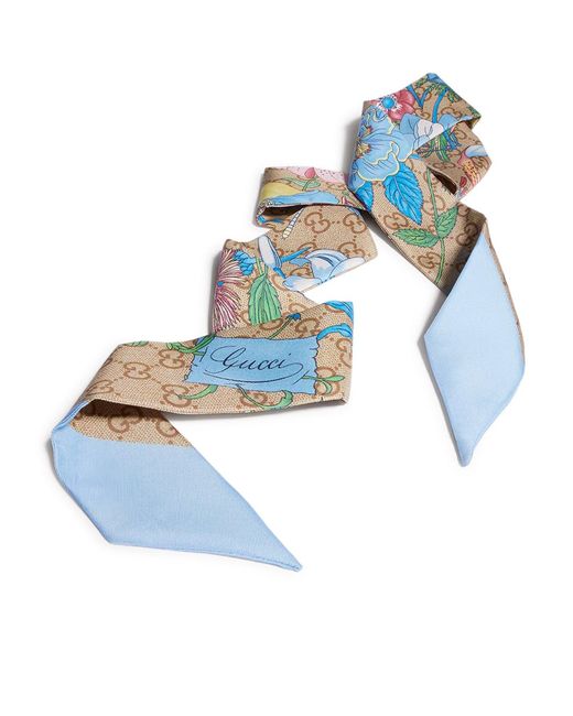 Gucci Blue Flora Scarf