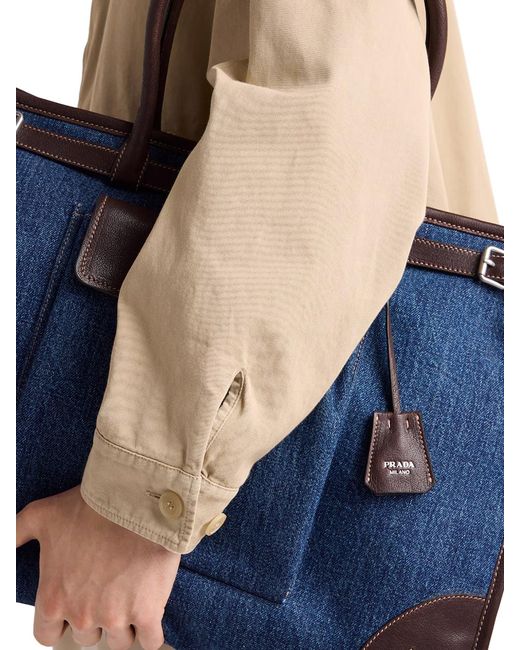 Prada Blue Bonnie Shopping Bag for men