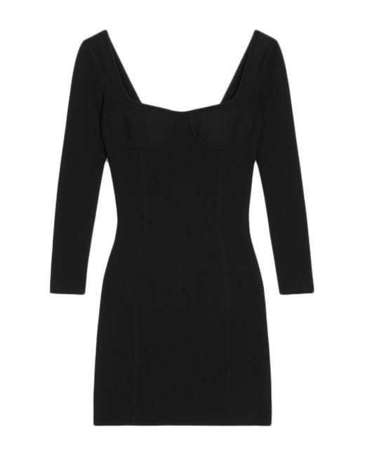 Céline Black Mini Dress With Corset Top In Reinforced Viscose