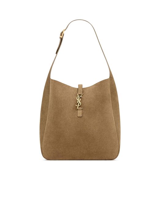 Le 5 À 7 grande e morbida in suede di Saint Laurent in Natural