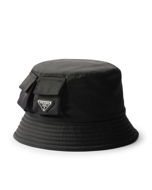 Cappello da pescatore in re-nylon con mini tasche di Prada in Black da Uomo