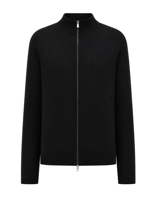 Brunello Cucinelli Black Cashmere Zip-Up Cardigan for men