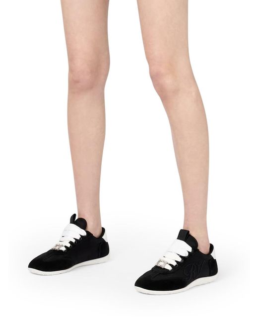 Roger Vivier Black Viv Low Suede Sneakers