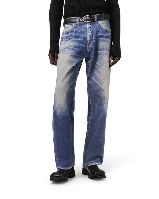 Our Legacy Blue Jeans Third Cut Con Stampa Denim Effetto Trompe-L'Œil for men