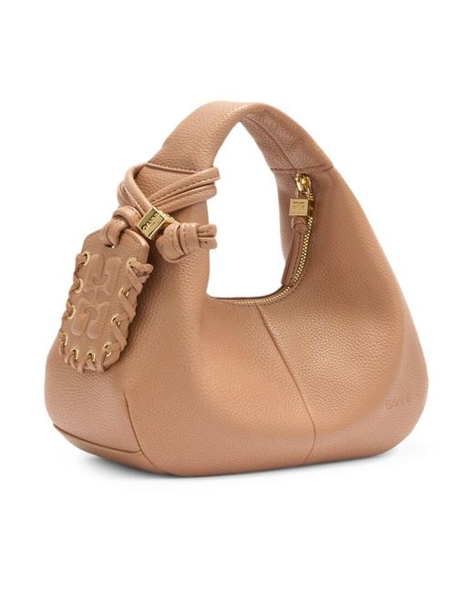 Ganni Natural Mini Hobo Bag