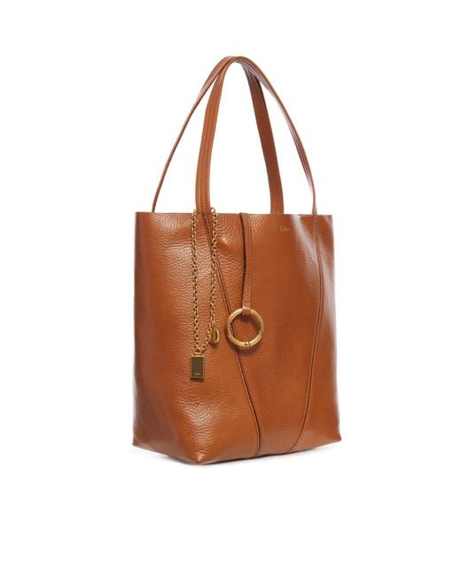 Chloé Brown Chloé Spin Small Tote Bag
