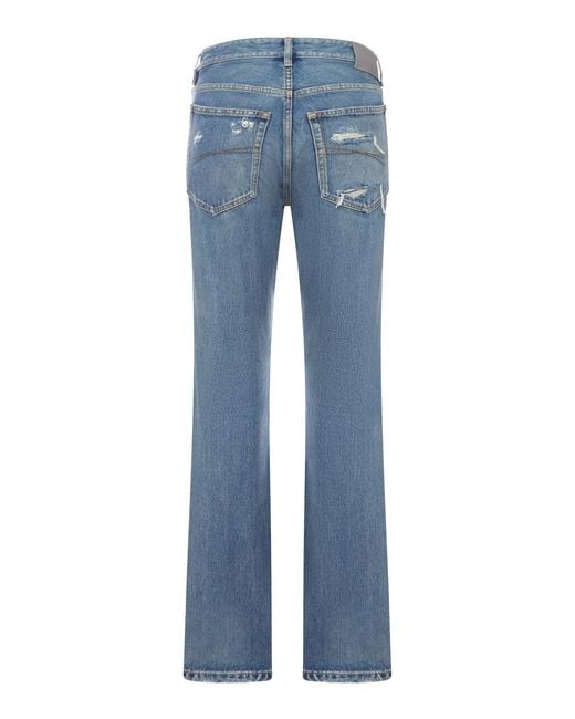 Balenciaga Blue Medium Wash Denim Flare Jeans