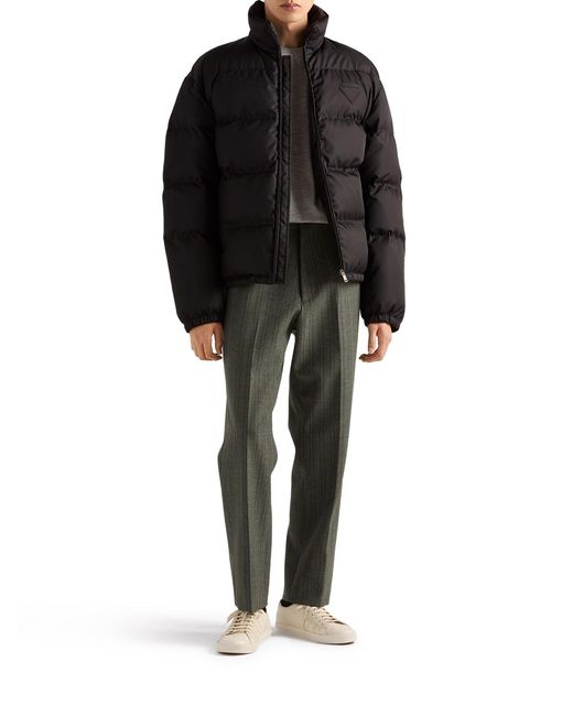 Prada Blue Padded Jacket Re-Nylon for men