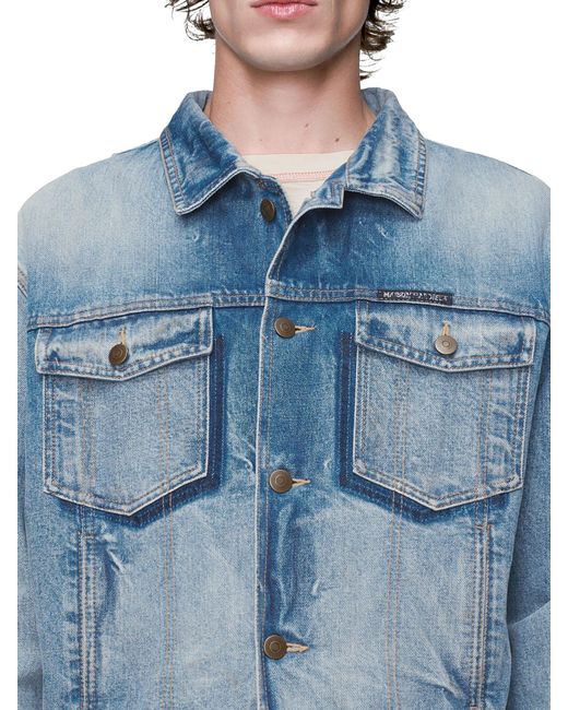 Maison Margiela Blue Cotton Denim Caban for men