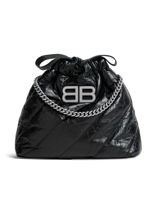 Balenciaga Black Crush Xs Quilted Tote Bag For Women In