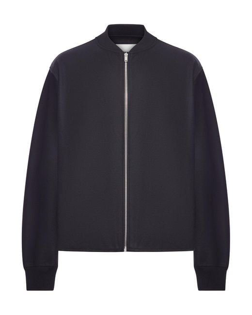 Jil Sander Blue Wool Zip-Up Jacket for men